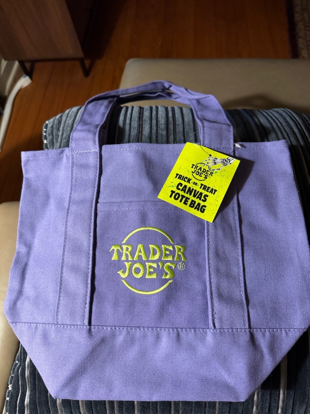 Trader Joe's Purple Canvas mini Tote Bag